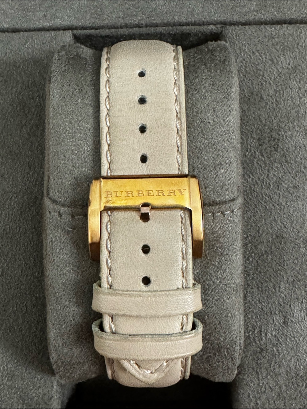 Burberry RoseGold-Tone Case Blush Pink Leather Strap Women's Watch - Picture 4 of 7